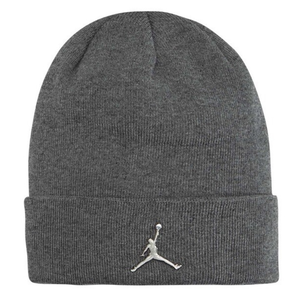 NWT - Jordan Boys Jumpman Logo Cuffed Beanie - Youth 8-20 - Grey - MSRP $25